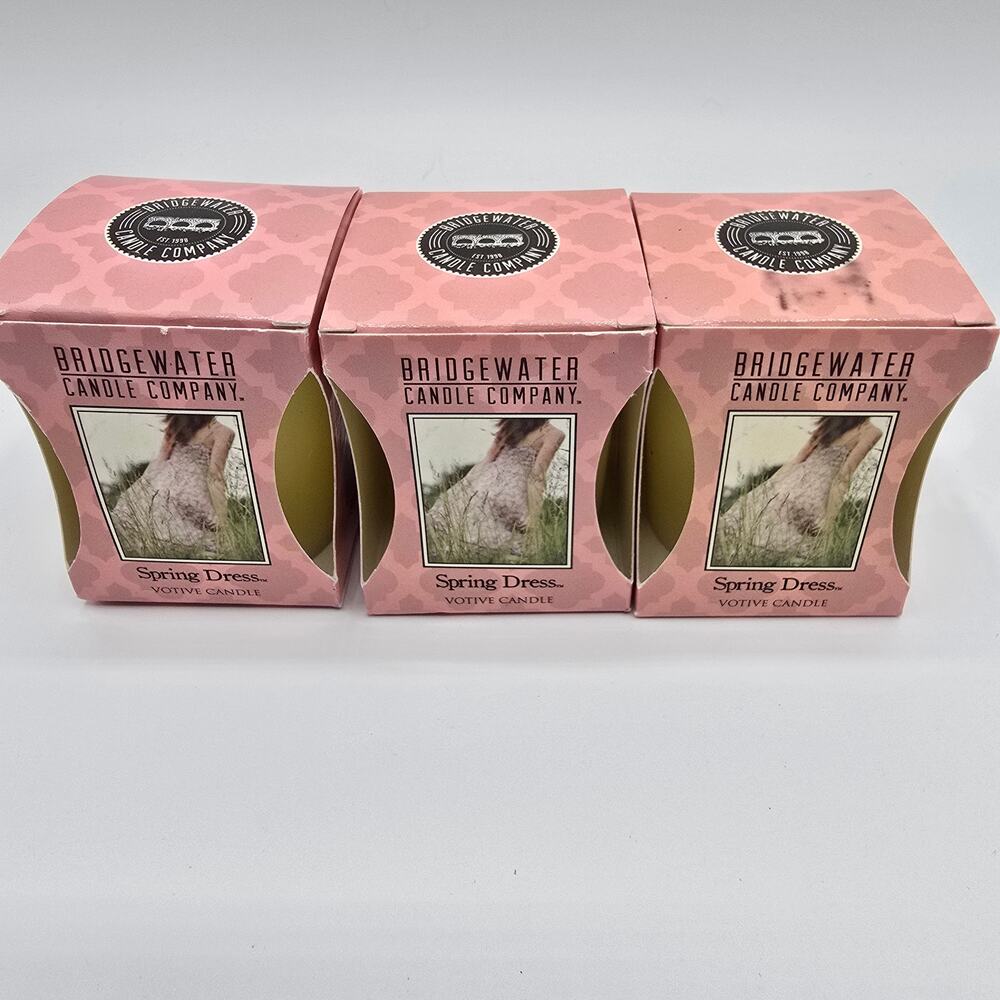 Bridgewater Candle Company Spring Dress Votive Candle lot of 3 NIB
